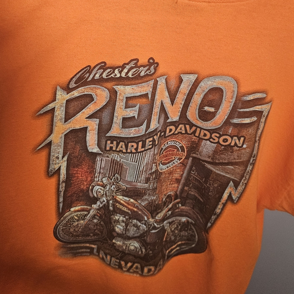 Harley-Davidson Mens Orange T-Shirt - Picture 6 of 6